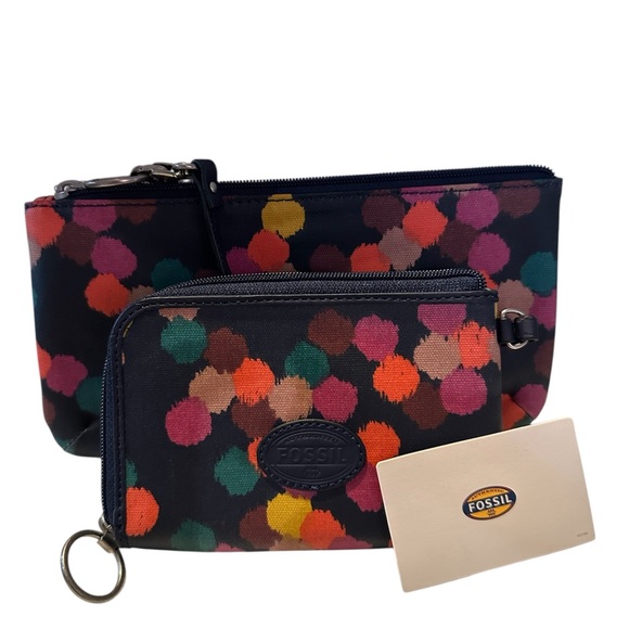Fossil Women's Colorful Dot Cosmetic Bag Set - Picture 1 of 1